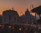 Tramonto a roma con vista su piazza san pietro