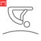 Trampoline gymnastics line icon