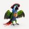 Trampoline Pirate Parrot: 3d Vector Psd Background In Cinema4d Style