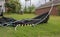 Trampoline twisted and mangled after storm