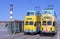 Trams on Blackpool Seafront