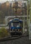 Trams in rainy wet slope in autumn Liberec CZ 11 18 2023