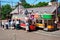 Trams at Seaton station.