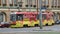 Tramway going along Kazimierz Wielki street in WrocÅ‚aw in Poland.