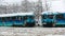Tramway painted in color of football club Dinamo