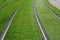 Tramway rails in Strasbourg in Alsace