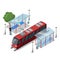 Tramway stop isometric 3D icon