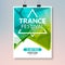 Trance dance music poster. Music party flyer banner design. Disco night club event template