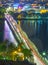 Trang Tien Bridge shimmering lights by night