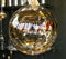 Tranparent glass Christmas ball with gold and red