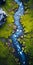 Tranquil Aerial View Of Iceland\\\'s Blossoming River
