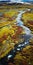 Tranquil Aerial View Of Vibrant Tundra In Iceland