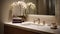 Tranquil Bathroom Retreat: A serene bathroom sanctuary with soft lighting and inviting elements