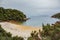 Tranquil beach at Harold Bay in Stewart Island or Rakiura, New Zealand.