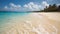 Tranquil beachscape and palm trees