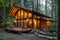 Tranquil cabin in the woods for a peaceful getaway amidst serene nature surroundings