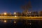 Tranquil canal nightscape