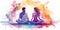 tranquil Couple Meditation background, exploring chakras, prana, the mind of God, and spirituality through a beautiful