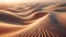 Tranquil Desert Dunes at Sunrise with Golden Light and Shadow Play, AI Generated