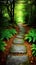 Tranquil Forest Pathway illustration Artificial Intelligence artwork generated