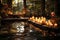 Tranquil garden retreat, candles flicker, water flows, a spa massage sanctuary