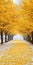 Tranquil Gardenscapes: Yellow Trees In Fanciful Romanticism