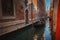 Tranquil gondola ride through the picturesque canals of Venice, Italy - serene travel concept.