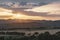 Tranquil Italian countryside sunset in Umbria