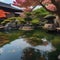 A tranquil Japanese garden, with a koi pond and bonsai trees, offering a peaceful retreat from the outside world5
