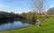 A tranquil lake in summer of Frogner park, Oslo, Norway