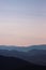 Tranquil landscape with mountains silhouetted against the sky. The Pyrenees.