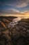 A tranquil long exposure vertical seascape