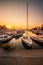 Tranquil marina at sunset on the Croatian Adriatic