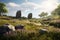 Tranquil Meadow with Remembrance Stones A