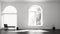 Tranquil Minimalist Interior: Serene Black And White Photograph