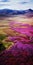 Tranquil Mongolian Desert: Aerial View Of Vibrant Wild Flowers And Swaying Grasslands