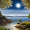 A tranquil moonlit lake surrounded by mystical creatures and shimmering moonlight3, Generative AI