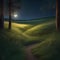 A tranquil, moonlit meadow where fireflies illuminate the path through tall, glowing grass4
