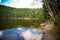 Tranquil mountain lake with reflections