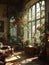 Tranquil Oasis: A Sunlit Room Filled with Translucent Roses and