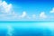 A tranquil ocean scene with a bright blue horizon generated by Ai