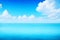 A tranquil ocean scene with a bright blue horizon generated by Ai