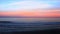 Tranquil ocean sky with white clouds at sunset panorama