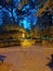 Tranquil park at evening in Komarom, Hungary