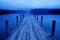 Tranquil Peaceful Lake with Blue Jetty