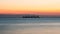 Tranquil Peaceful Scenery of Sea and big ship after Sunset, wit