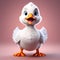Tranquil Pond Elegance: 3D Illustration of a Cute Goose