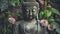 tranquil portrayal of Gautam Buddha in harmony with nature
