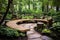 Tranquil Retreat: A Zen-inspired Tree Bench in a Serene Japanese Garden
