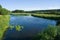 Tranquil river and the meadows